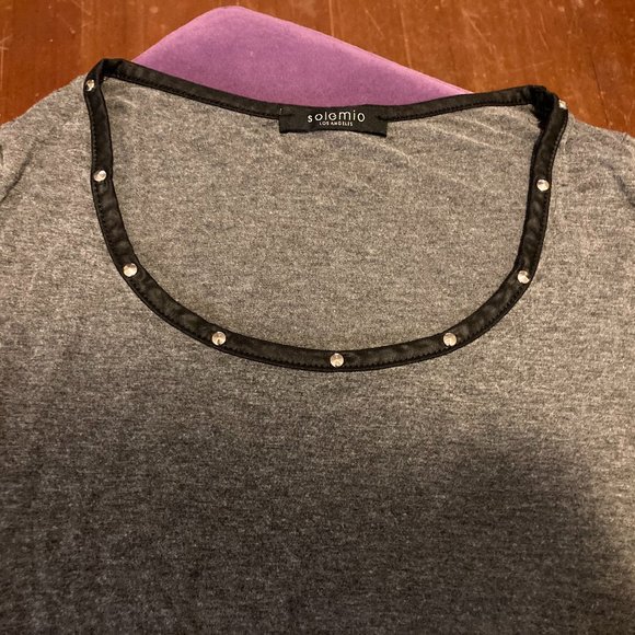 Solemio gray long-sleeve crop top (Large) - Picture 3 of 4